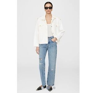 NWOT Anine Bing Benson Jeans In Repair Indigo